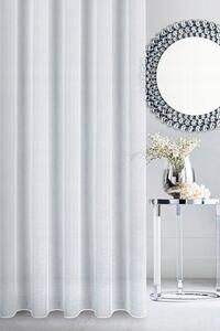 Dekorstudio Biela záclona Mramor s pokrčeným vzhľadom - vlastný rozmer Uchytenie závesu: Dekoračné krúžky čierne, Šírka záclony: 200cm