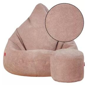 Supplies sedací vak DOT RELAX z plyšoviny - ružová farba