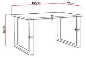 Obdĺžnikový jedálenský stôl IMPER 3 - dub lancelot / čierny mat