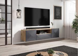 Závesná TV skrinka Asha 167 cm - artisan/rivier stone mat