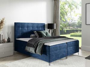 Hotelová dvojlôžková posteľ 160x200 SAUL - modrá + topper ZDARMA