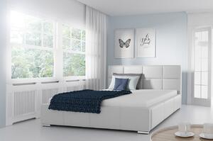 Čalúnená manželská posteľ 180x200 YSOBEL - biela eko koža