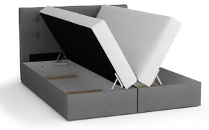 Boxspringová posteľ s úložným priestorom MARLEN - 200x200, šedá / béžová