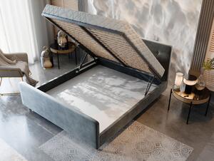 Manželská posteľ s úložným priestorom NESSIE - 140x200, modrá
