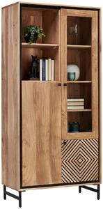 VITRÍNA, akácia, čierna, farba akácie, 90/190/42 cm Ambia Home - Obývacie zostavy