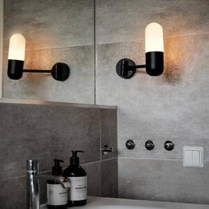 PR Home Nástenné kúpeľňové svietidlo Zeta, čierne, IP44, otočné