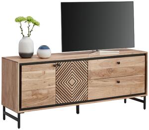 NÍZKA KOMODA, akácia, čierna, farba akácie, 160/65/40 cm Ambia Home - Obývacie zostavy