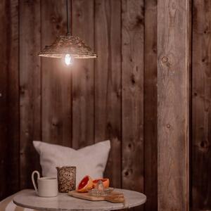 PR Home vonkajšia závesná lampa Lisen, hnedá, zástrčka, Ø 27 cm