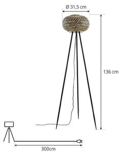 Trojnožková stojacia lampa Lindby Nerys