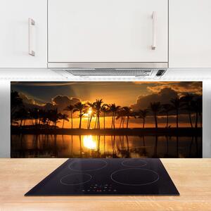 Nástenný panel  Stromy slnko krajina 125x50 cm