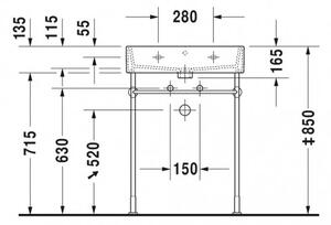 Duravit Vero Air - Umývadlo do nábytku 600x470 mm, s prepadom, biela 2350600000