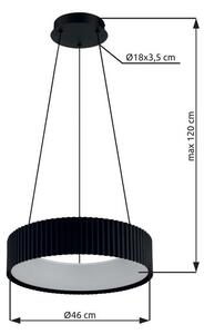 Závesné svietidlo LED 2700 / 4000 / 6000K čierna matná IP20 GLOBO lighting KEMP 15924S