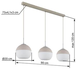Závesné svietidlo 3x E27 piesková, opálová IP20 GLOBO lighting RAGUSA 15999-3H