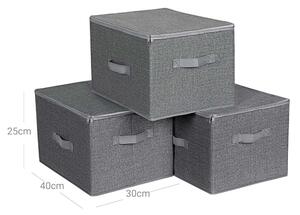 Úložné boxy FLAT II sivá, 3 ks
