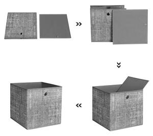 Úložný box FLAT sivá, 6 ks