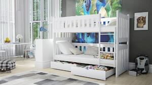 Poschodová posteľ Swen PP 026 so zásuvkami - 80x180 cm - biela
