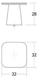 Úchytka knobka Viefe PRISM / biela / 32 mm
