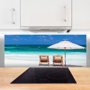 Nástenný panel  Pláž dáždnik krajina 125x50 cm