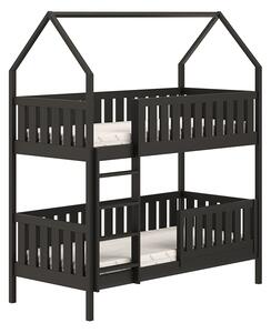 Detská poschodová posteľ Nemos domček - 90x200 cm - čierna