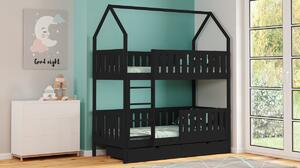 Domčeková poschodová posteľ Nemos - 80x180 cm - čierna