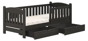 Detská posteľ Alvins DP 002 so zásuvkami - 90x180 cm - čierna