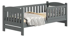 Detská posteľ drevená Alvins DP 002 - grafit, 70x140