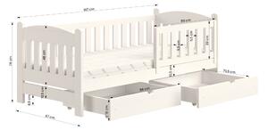 Detská posteľ drevená Alvins DP 002 - Biely, 80x180