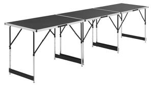 Kempingový stôl 3-dielny čierny