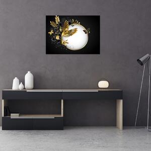 Obraz - Guľa so zlatými motívmi (70x50 cm)