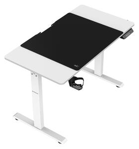 Malý výškovo nastaviteľný elektrický stôl EGON, 1100 x 720 x 600 mm, biely