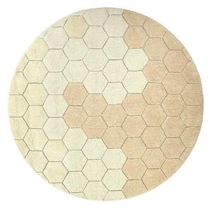 Okrovožltý prateľný ručne tkaný bavlnený okrúhly koberec ø 140 cm Honeycomb Golden – Lorena Canals