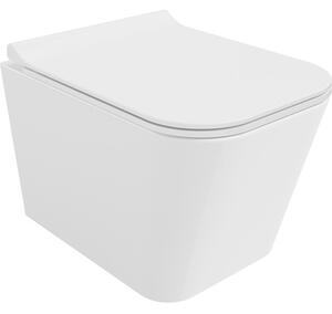 Mexen Teo, závesná WC misa 510x345x340 mm, Rimless Tornádo + WC sedadlo z duroplastu, biela lesklá, 30850700T
