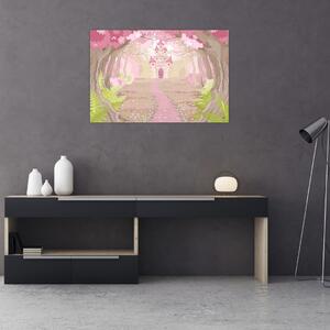 Obraz - Cesta do ružového kráľovstva (90x60 cm)
