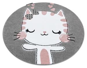 Okrúhly koberec PETIT Mačička , sivá