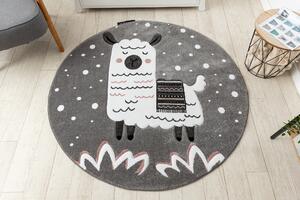 Okrúhly koberec PETIT Lama, sivá