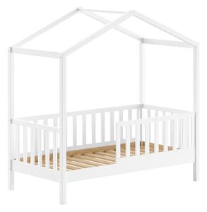 Biela domčeková detská posteľ z borovicového dreva s roštom 70x140 cm DALLAS – Vipack