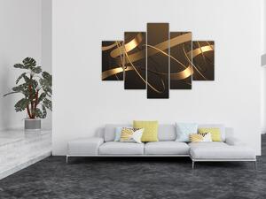 Obraz - Bronzové stuhy (150x105 cm)