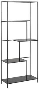 REGÁL, čierna, oceľ, 72/170/32 cm - Online Only drobný nábytok, Online Only