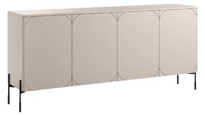 Komoda Sonatia 200 cm štvordverová - kašmír / čierne nohy