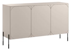 Komoda Sonatia 150 cm trojdverová - kašmír / čierne nohy