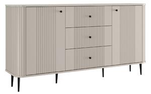 Komoda so zásuvkami Vesper 160 cm na nožičkách - kašmír / čierne nohy