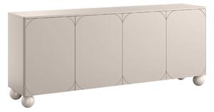 Komoda Sonatia II 200 cm štvordverová - kašmír / guľové nohy