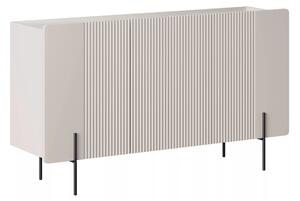 Komoda Malmi 150 cm trojdverová - kašmír / crema bianca / čierne nožičky