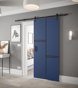 Posuvné dvere s kovaním LEONTINA 9 - 90 cm, modré