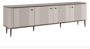 TV skrinka Vesper 4D 187 cm - kašmír / orech / čierne nohy