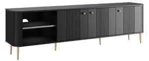 TV skrinka Vesper 3D 187 cm - čierna / zlaté nohy