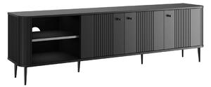 TV skrinka Vesper 3D 187 cm - čierna / čierne nohy