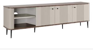 TV skrinka Vesper 3D 187 cm - kašmír / orech / čierne nohy