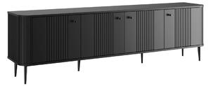 TV skrinka Vesper 4D 187 cm - čierna / čierne nohy