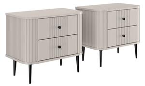 Súprava nočných stolíkov Vesper 56 cm - kašmír / čierne nohy